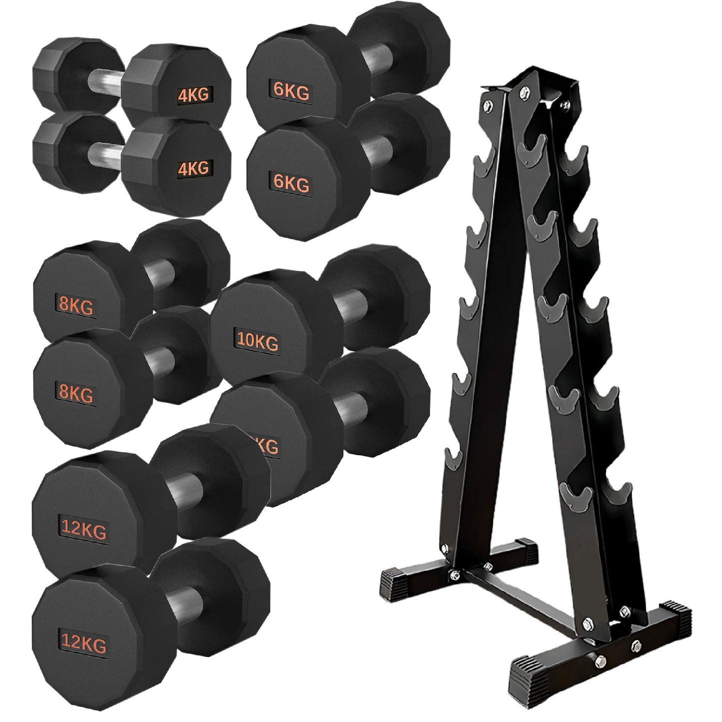 Premium Round Hex Dumbbell - Professional Fitness Equipment for Home and Commercial Gyms - Heavy-Duty Training Gear for Strength and Conditioning - High-Quality Exercise Accessories -