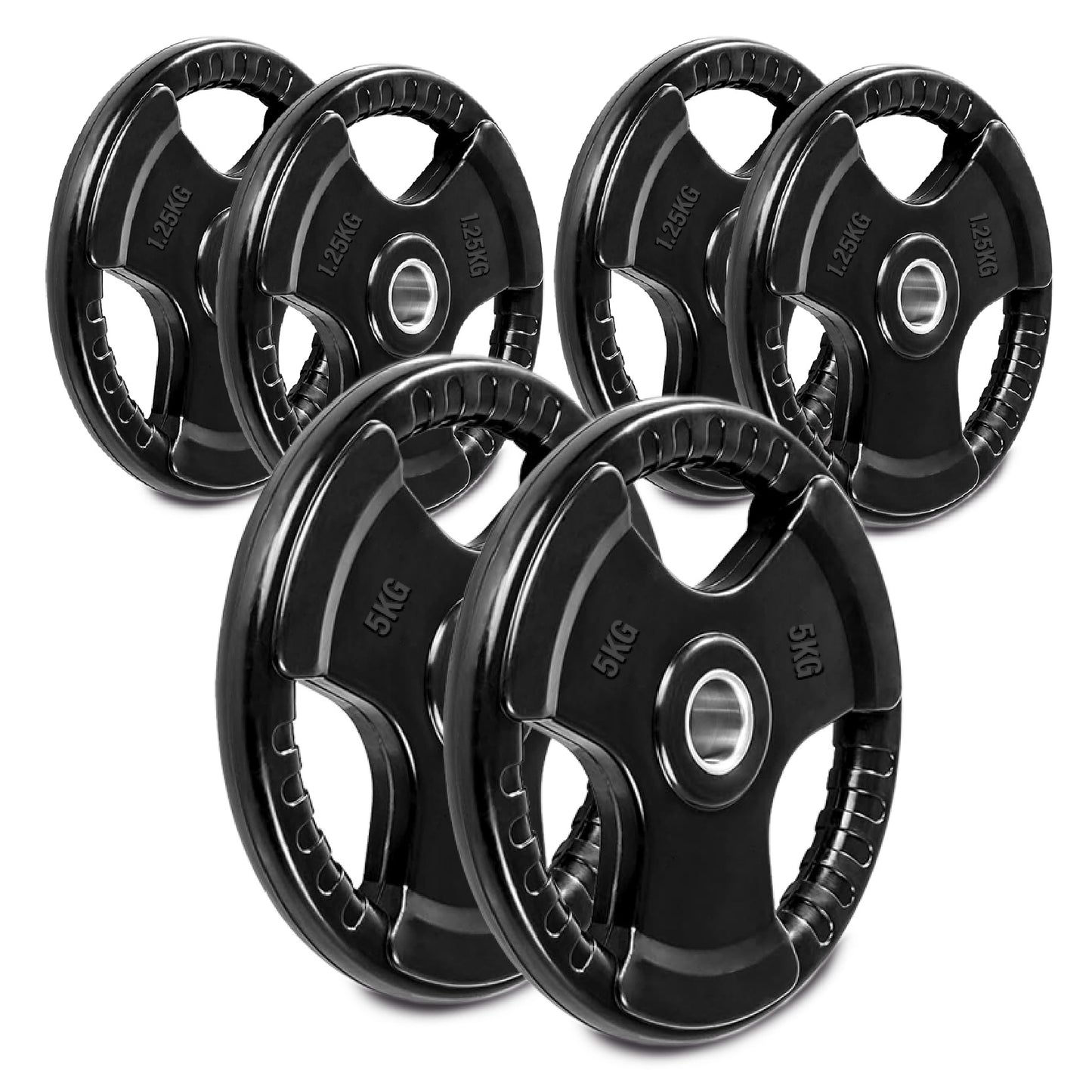 Premium Tri-Grip Olympic Weight Plate - Professional Fitness Equipment for Home and Commercial Gyms - Heavy-Duty Training Gear for Strength and Conditioning - High-Quality Exercise Accessories