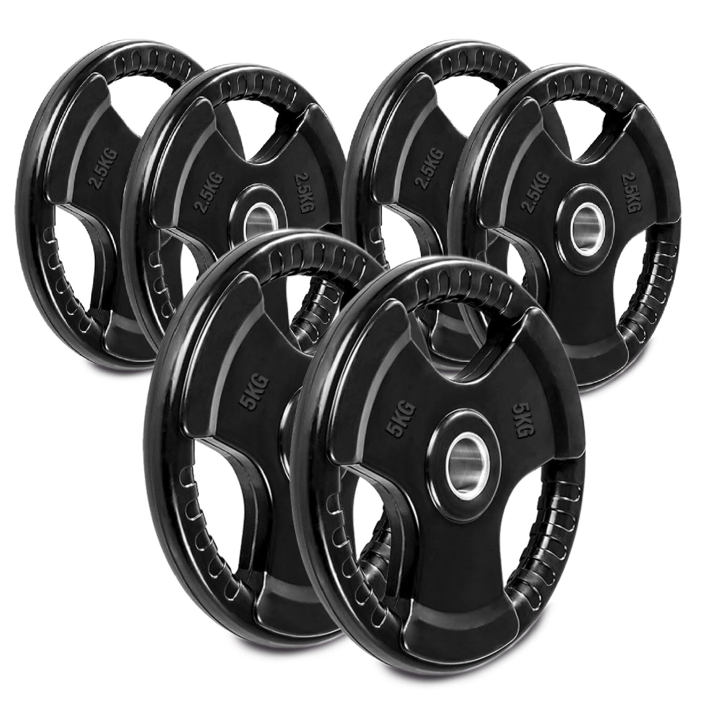 Premium Tri-Grip Olympic Weight Plate - Professional Fitness Equipment for Home and Commercial Gyms - Heavy-Duty Training Gear for Strength and Conditioning - High-Quality Exercise Accessories