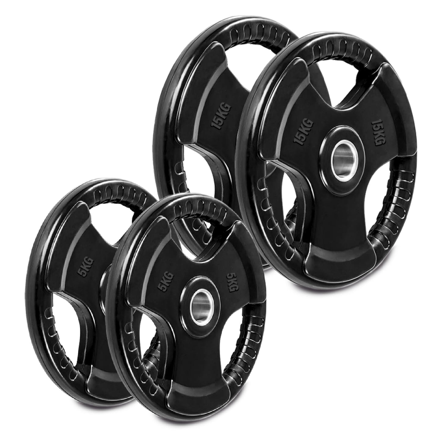 Premium Tri-Grip Olympic Weight Plate - Professional Fitness Equipment for Home and Commercial Gyms - Heavy-Duty Training Gear for Strength and Conditioning - High-Quality Exercise Accessories