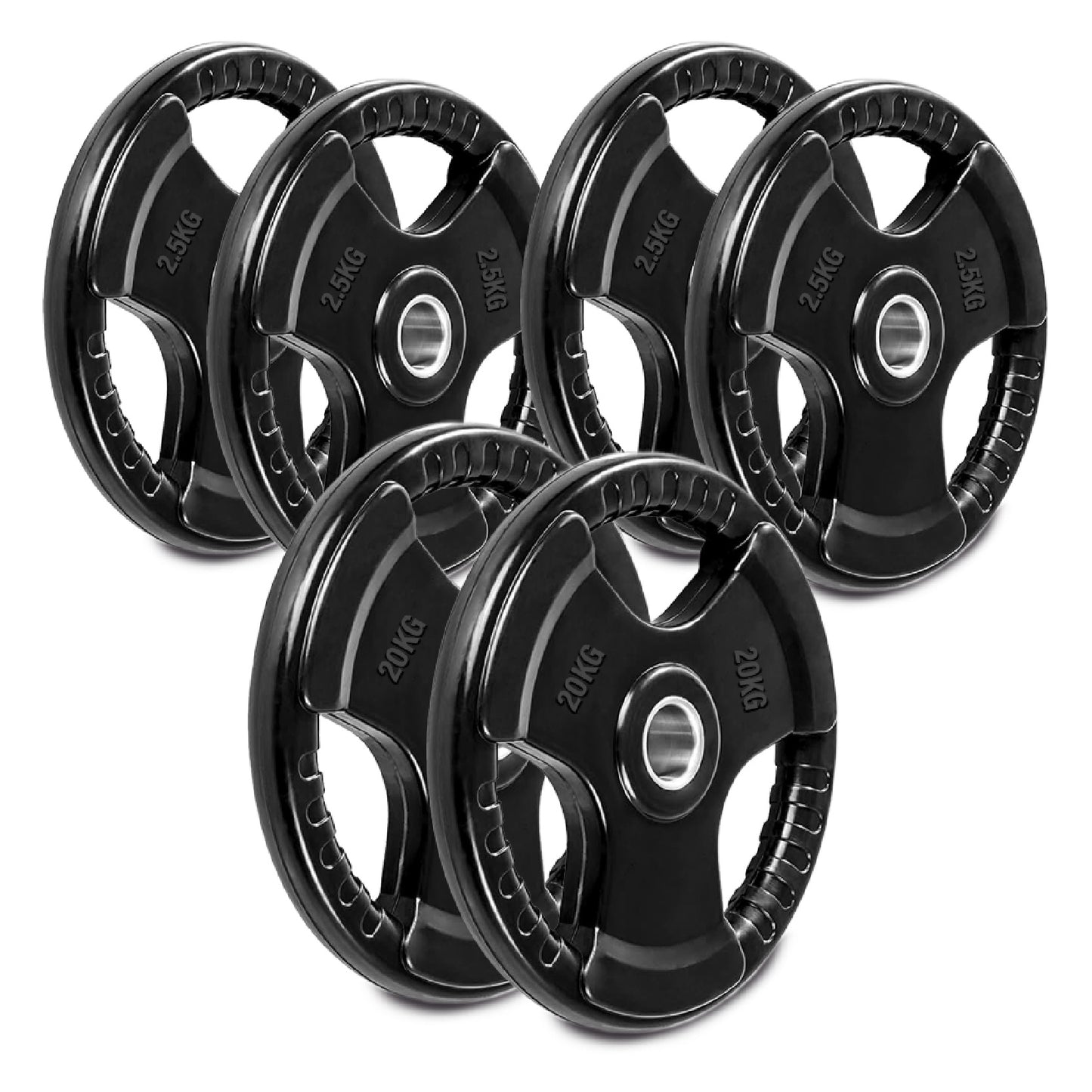 Premium Tri-Grip Olympic Weight Plate - Professional Fitness Equipment for Home and Commercial Gyms - Heavy-Duty Training Gear for Strength and Conditioning - High-Quality Exercise Accessories