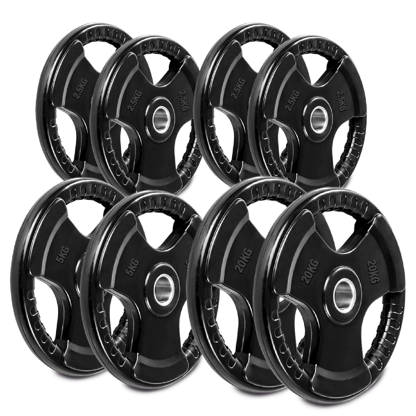 Premium Tri-Grip Olympic Weight Plate - Professional Fitness Equipment for Home and Commercial Gyms - Heavy-Duty Training Gear for Strength and Conditioning - High-Quality Exercise Accessories