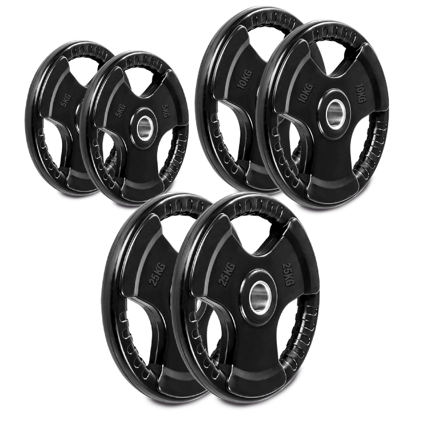 Premium Tri-Grip Olympic Weight Plate - Professional Fitness Equipment for Home and Commercial Gyms - Heavy-Duty Training Gear for Strength and Conditioning - High-Quality Exercise Accessories