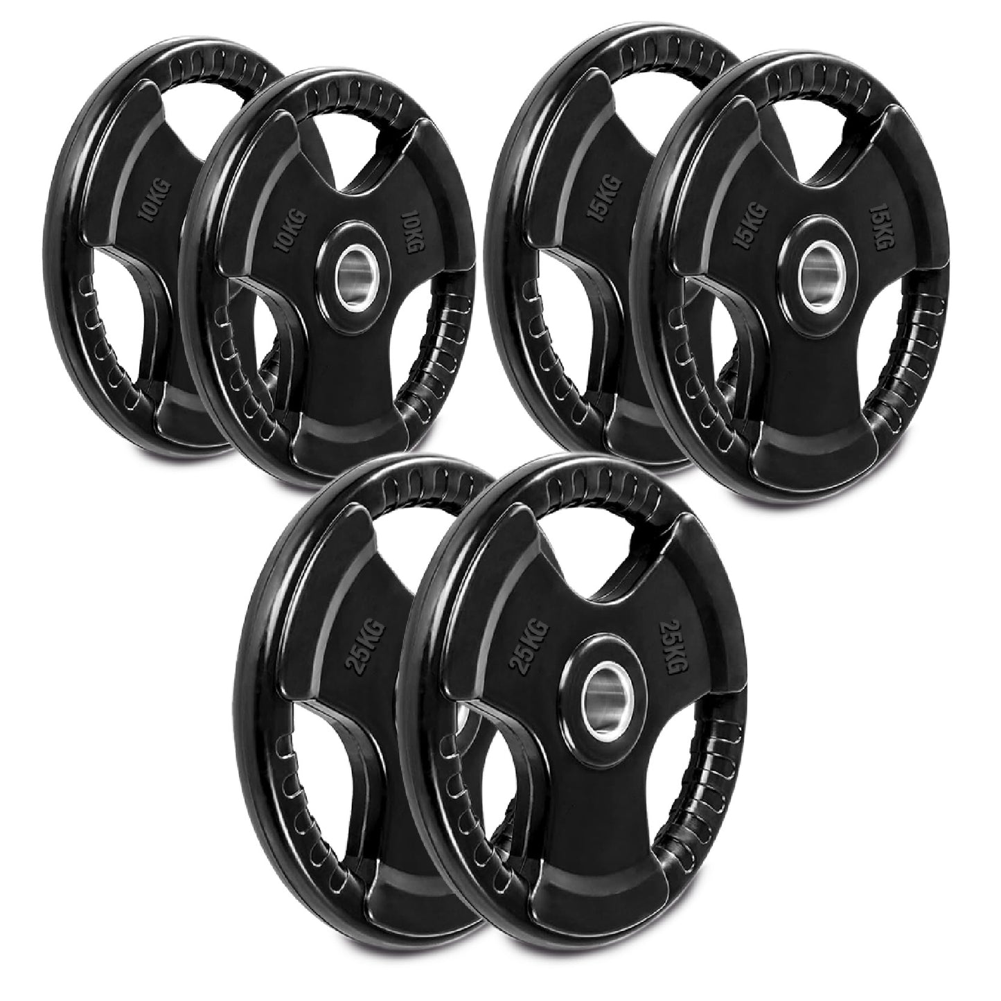 Premium Tri-Grip Olympic Weight Plate - Professional Fitness Equipment for Home and Commercial Gyms - Heavy-Duty Training Gear for Strength and Conditioning - High-Quality Exercise Accessories