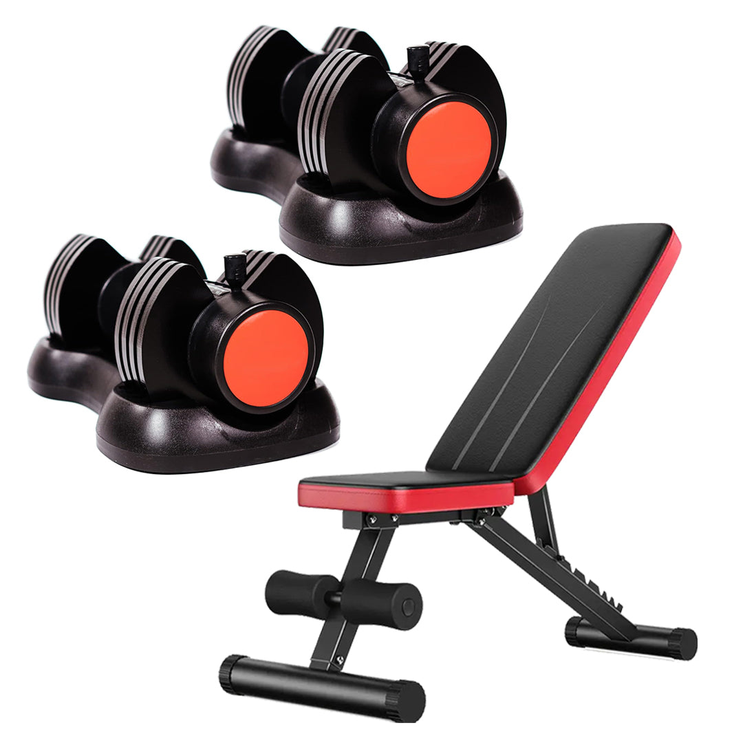 12.5kg Adjustable Dumbbell 5-in-1 – Quick Select Dial Weight Set with Steel Plates – Replace 5 Dumbbells in One for Home Gym Strength Training (2.5kg to 12.5kg)