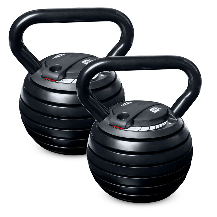 7-in-1 Adjustable Kettlebell Weight Set to 18kg - Quick-Change System for Home Workouts - Premium Cast Iron Construction with Ergonomic Grip - Space-Saving Design for Strength Training