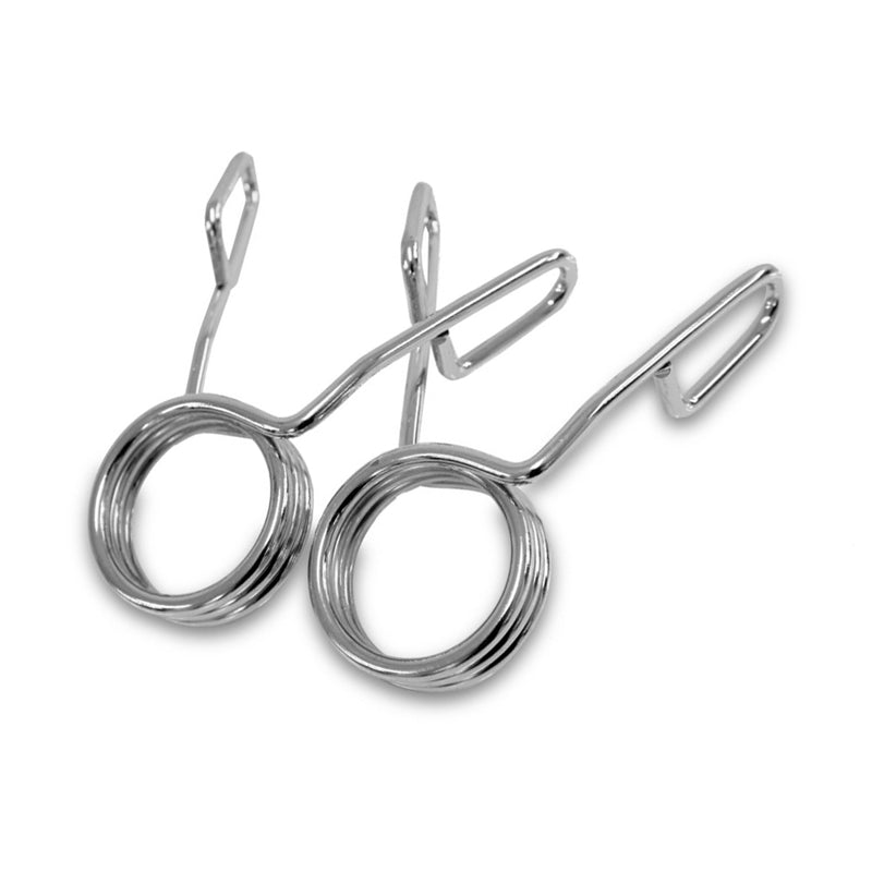 Olympic 2'' Spring Collars – Chrome Barbell Clips with Quick-Release Design for Secure Weight Locking – Pair