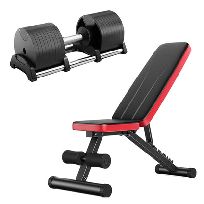 Round Adjustable Dumbbell – Solid Steel Weight | Single Unit | 24kg to 45kg Options | Rotatory Adjustment | Scratch-Resistant Home Gym Dumbbell
