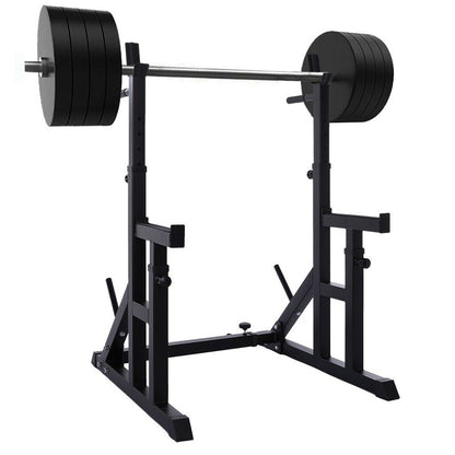 Heavy-Duty Adjustable Squat and Bench Press Rack  - Professional Strength Training Station with 400kg Weight Capacity, Integrated Dip Handles - Versatile Multi-Function Home Gym Equipment for Serious