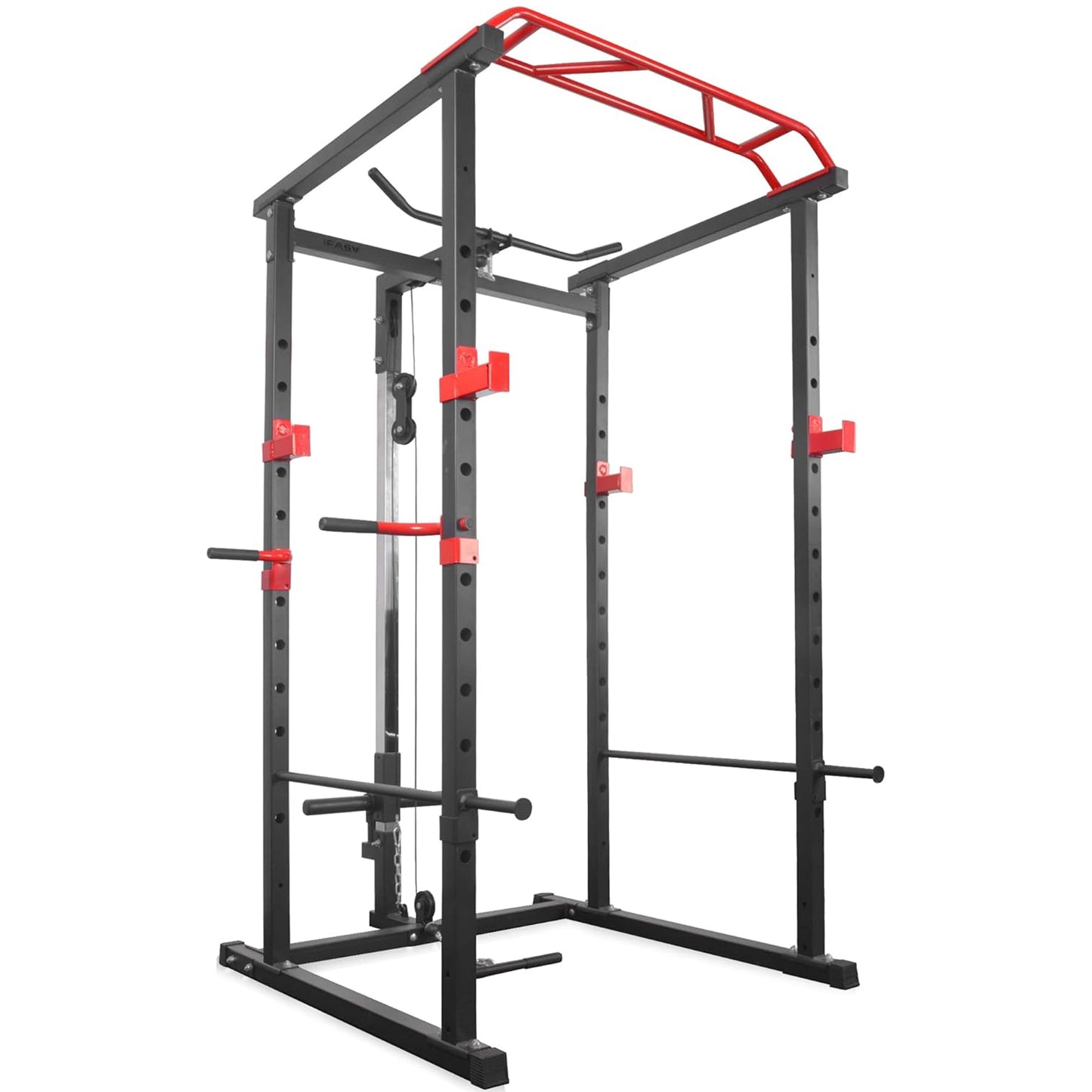 Professional Power Multi Cage with Integrated Cable Pulley System - Adjustable Height Strength Training Station with Heavy-Duty Steel Frame - Multi-Grip Pull-Up Bar for Complete Home Gym Workouts
