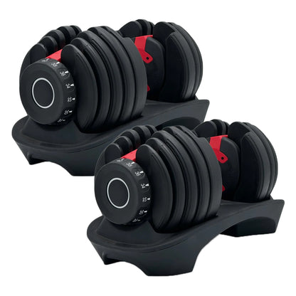 40kg Adjustable Dumbbell 17-in-1 System - Quick Dial Home Gym Equipment - Space-Saving Design - Multiple Weight Settings - Non-Slip Handle for Strength Training - Compact Home Workout Solution