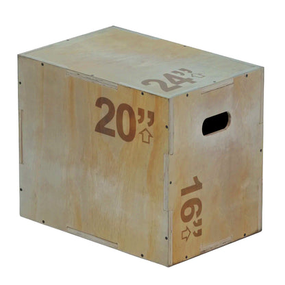 Professional 3-in-1 Wooden Plyometric Jump Box - Height-Adjustable Plyo Box for CrossFit Training - Heavy-Duty Construction for Box Jumps, HIIT Workouts - Versatile Home and Commercial Gym Equipment