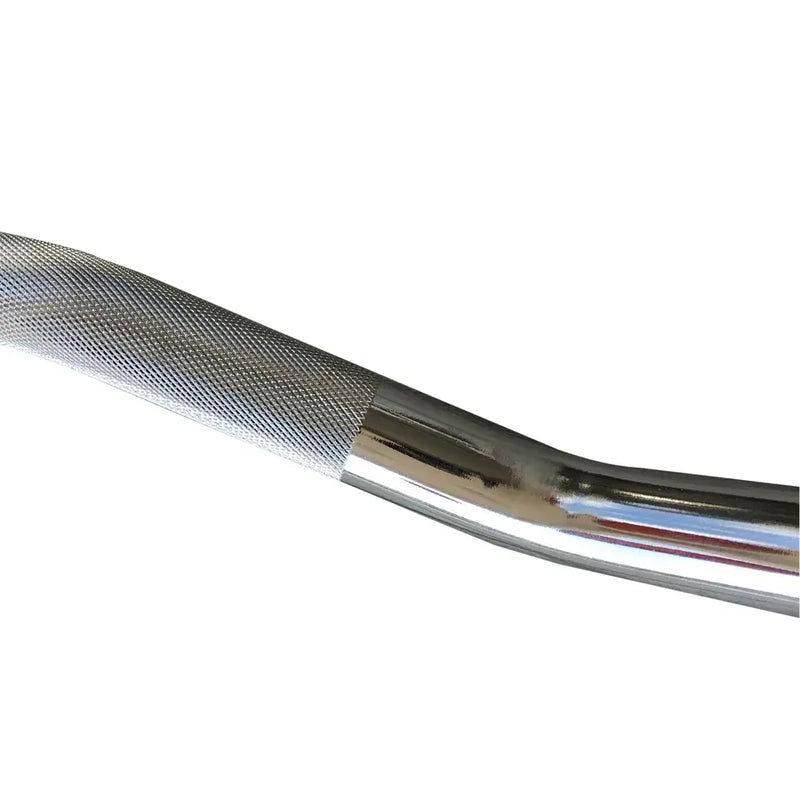 Olympic EZ Curl Bar 47'' – Chrome Steel Barbell for Bicep Curls, Squats & Hip Thrusts – 500lb Capacity + 2 Spring Collars