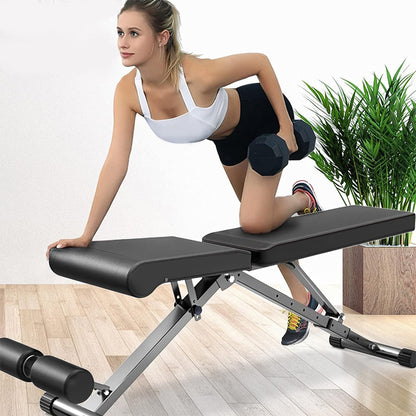 Adjustable Weight Bench with Dip Station and Rack - Incline, Flat & Decline Positions - 500kg Capacity - 6 Backrest Levels and 3 Seat Adjustments - Commercial Grade Quality - Compact Storage Design