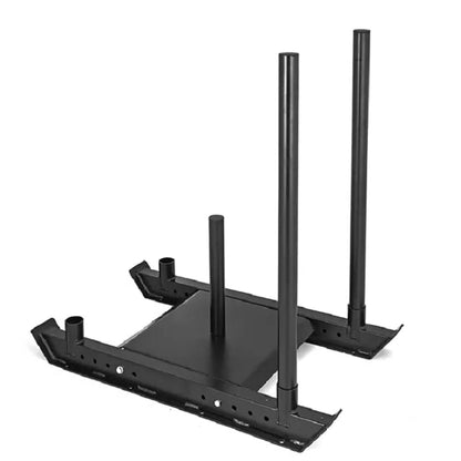 Commercial Push/Pull Power Sled with 10m Sprint Mat – Folding Heavy-Duty Steel Sled for Speed, Agility & Strength Training | Olympic Plate Compatible