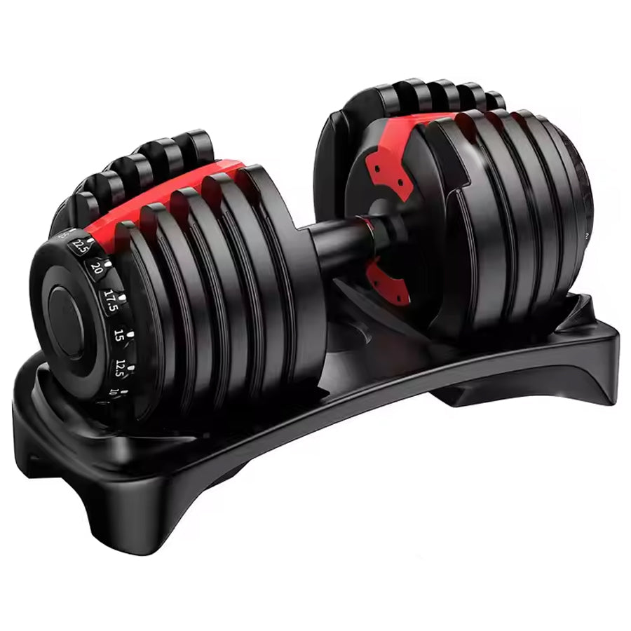 24kg Adjustable Dumbbell 15-in-1 with Quick Dial System - Space-Saving Home Gym Weights with Non-Slip Handle - Versatile Strength Training Equipment from  to 24kg - Complete Workout Solution