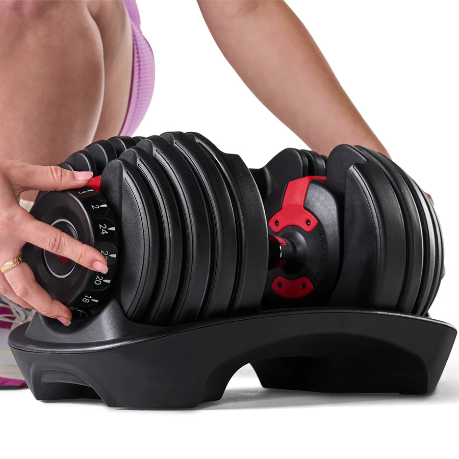 40kg Adjustable Dumbbell 17-in-1 System - Quick Dial Home Gym Equipment - Space-Saving Design - Multiple Weight Settings - Non-Slip Handle for Strength Training - Compact Home Workout Solution