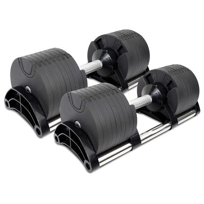 Round Adjustable Dumbbell – Solid Steel Weight | Single Unit | 24kg to 45kg Options | Rotatory Adjustment | Scratch-Resistant Home Gym Dumbbell