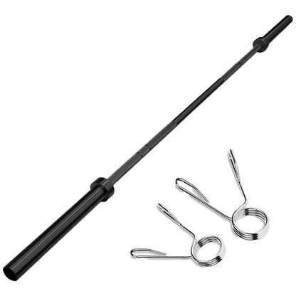 Olympic 2'' Barbell – Heavy-Duty Steel Training Bar with Spring Collars – 4ft to 7ft Options for Home Gym & Weightlifting