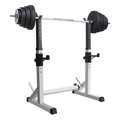 Heavy-Duty Adjustable Squat and Bench Press Rack  - Professional Strength Training Station with 400kg Weight Capacity, Integrated Dip Handles - Versatile Multi-Function Home Gym Equipment for Serious