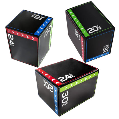 Professional 3-in-1 Soft Plyometric Jump Box with Non-Slip Surface - High-Density Foam Design for CrossFit, HIIT & Agility Training - Multiple Heights for Varied Workout Intensity - Safe Impact Shock