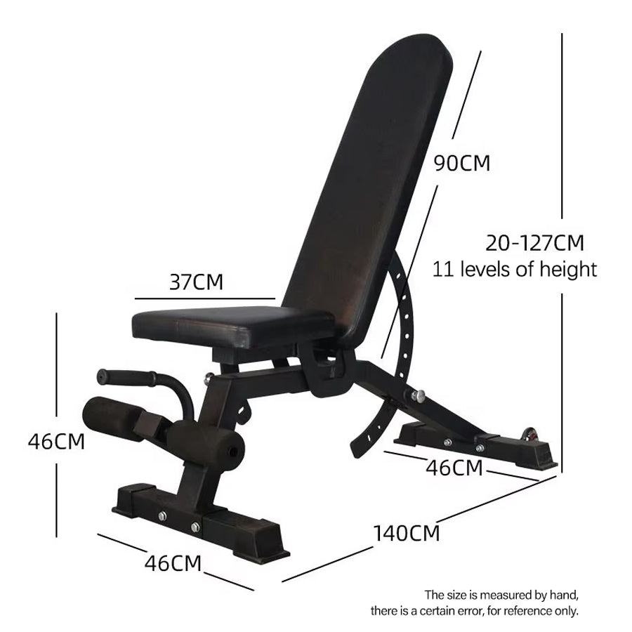Essential Adjustable Weight Bench – 9 Position Incline, Decline & Flat Settings for Full-Body Strength Training, Dumbbell & Barbell Workouts, Home or Commercial Gym