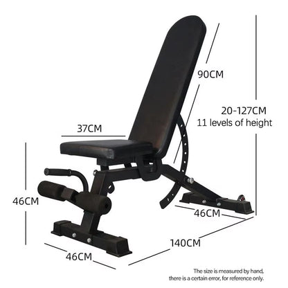 Essential Adjustable Weight Bench – 9 Position Incline, Decline & Flat Settings for Full-Body Strength Training, Dumbbell & Barbell Workouts, Home or Commercial Gym