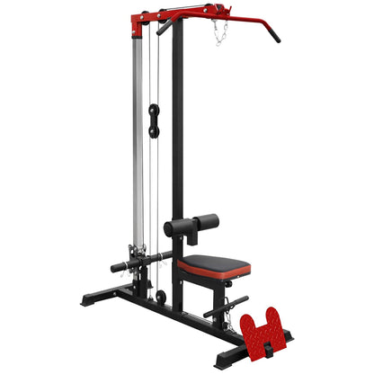Professional LAT Pulldown Machine with Dual Pulley System - Adjustable Home Gym Cable Station for Back Strength Training - Complete Upper Body Workout Equipment for Home Fitness - Space-Saving Design