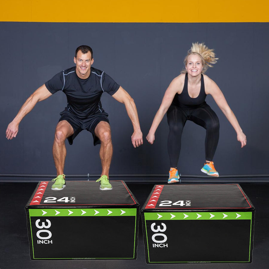 Professional 3-in-1 Soft Plyometric Jump Box with Non-Slip Surface - High-Density Foam Design for CrossFit, HIIT & Agility Training - Multiple Heights for Varied Workout Intensity - Safe Impact Shock