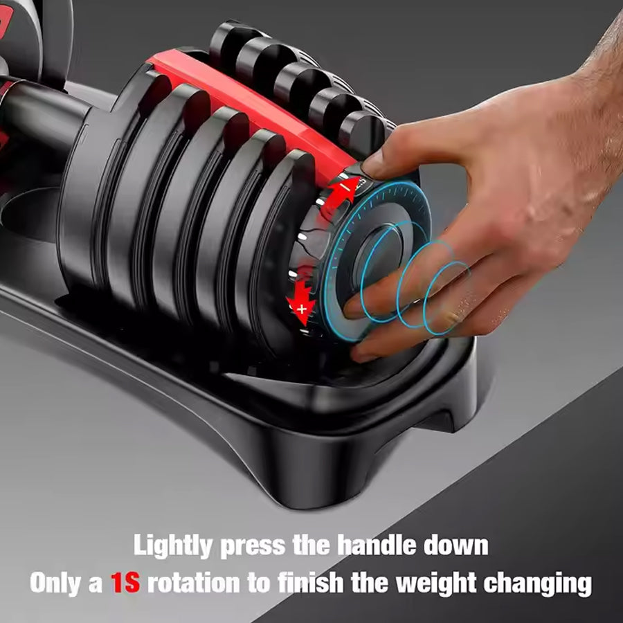 24kg Adjustable Dumbbell 15-in-1 with Quick Dial System - Space-Saving Home Gym Weights with Non-Slip Handle - Versatile Strength Training Equipment from  to 24kg - Complete Workout Solution