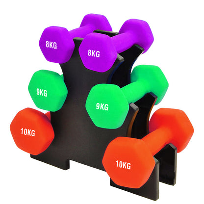 Neoprene Dumbbell Tree Rack Stand - 3/5 Tier Dumbbell Holder for Home Gym Storage - Heavy-Duty Steel Construction with Powder Coating - Space-Saving Design - Perfect Fitness Weight Organiser