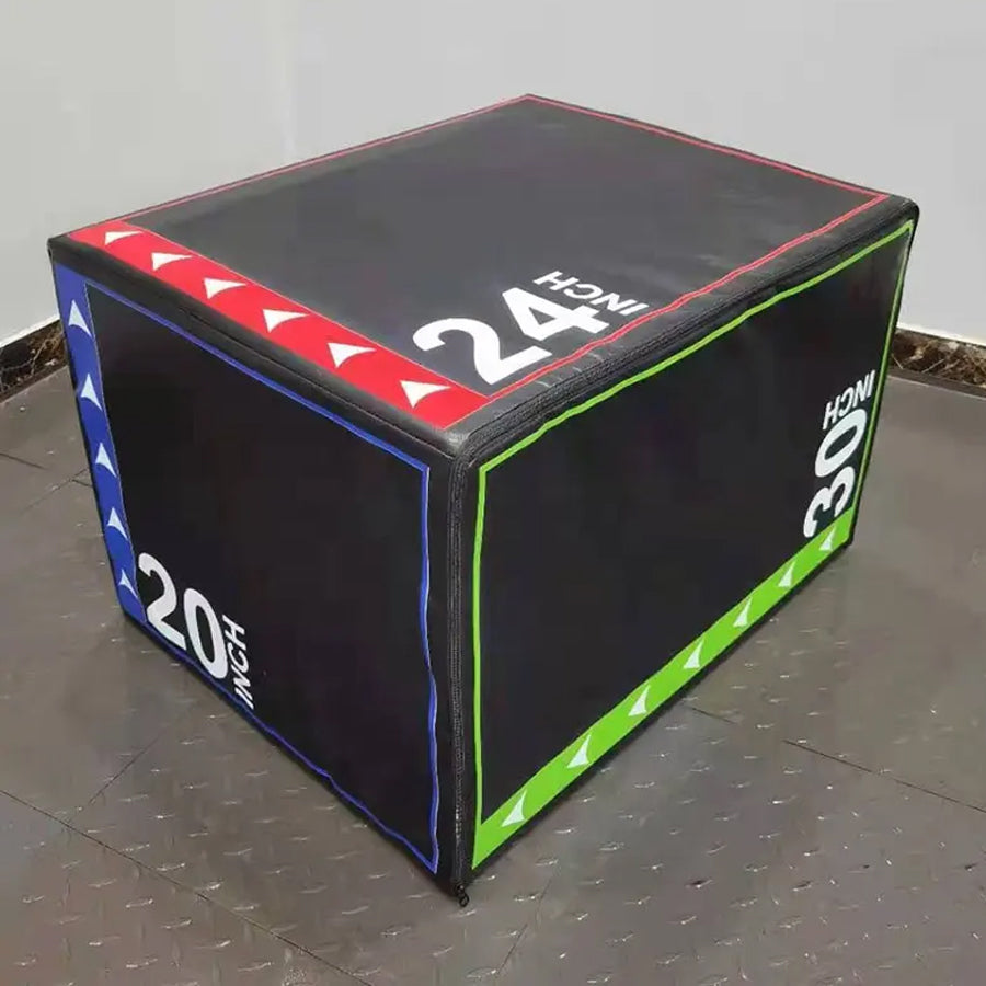 Professional 3-in-1 Soft Plyometric Jump Box with Non-Slip Surface - High-Density Foam Design for CrossFit, HIIT & Agility Training - Multiple Heights for Varied Workout Intensity - Safe Impact Shock