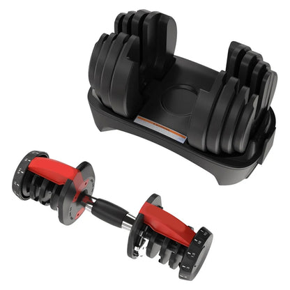 40kg Adjustable Dumbbell 17-in-1 System - Quick Dial Home Gym Equipment - Space-Saving Design - Multiple Weight Settings - Non-Slip Handle for Strength Training - Compact Home Workout Solution