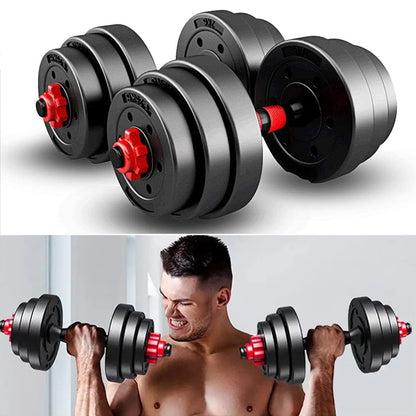Adjustable Dumbbell & Barbell Set – 20kg 25kg 30kg | 2-in-1 Strength Training Equipment for Men & Women | Vinyl Dumbbell Pair with Connector for Home Gym Workouts