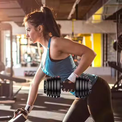 24kg Adjustable Dumbbell 15-in-1 with Quick Dial System - Space-Saving Home Gym Weights with Non-Slip Handle - Versatile Strength Training Equipment from  to 24kg - Complete Workout Solution