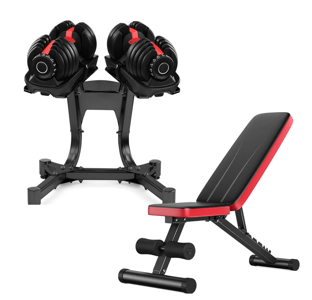 24kg Adjustable Dumbbell 15-in-1 with Quick Dial System - Space-Saving Home Gym Weights with Non-Slip Handle - Versatile Strength Training Equipment from  to 24kg - Complete Workout Solution