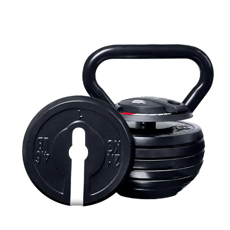 7-in-1 Adjustable Kettlebell Weight Set  to 18kg - Quick-Change System for Home Workouts - Premium Cast Iron Construction with Ergonomic Grip - Space-Saving Design for Strength Training