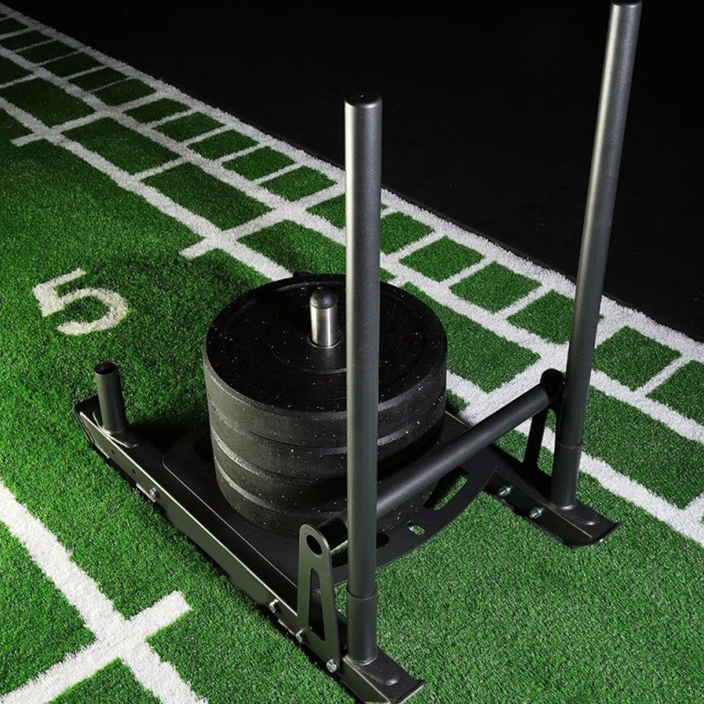 Commercial Push/Pull Power Sled with 10m Sprint Mat – Folding Heavy-Duty Steel Sled for Speed, Agility & Strength Training | Olympic Plate Compatible