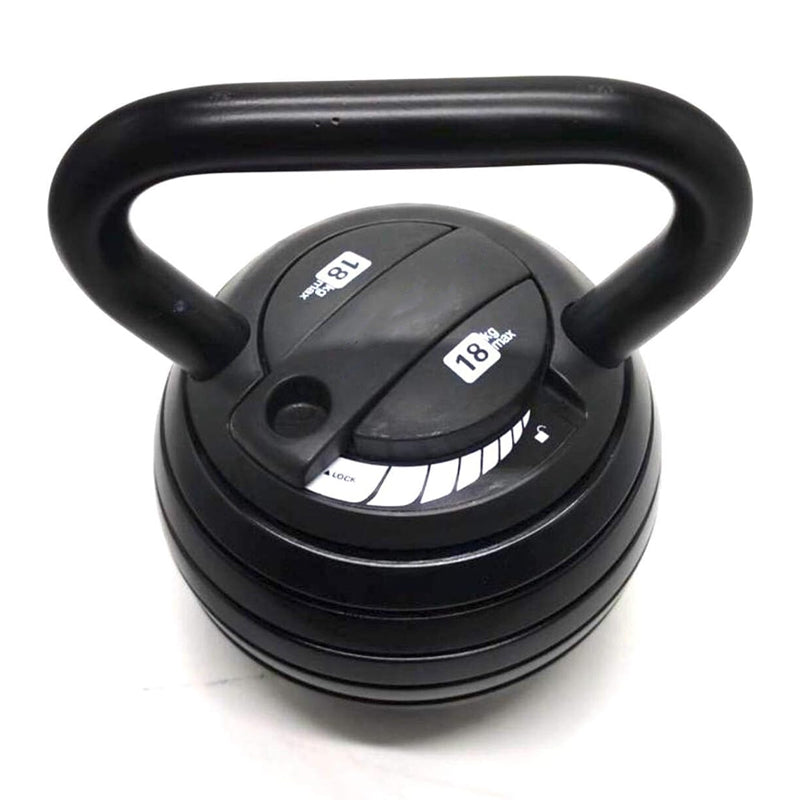 7-in-1 Adjustable Kettlebell Weight Set  to 18kg - Quick-Change System for Home Workouts - Premium Cast Iron Construction with Ergonomic Grip - Space-Saving Design for Strength Training