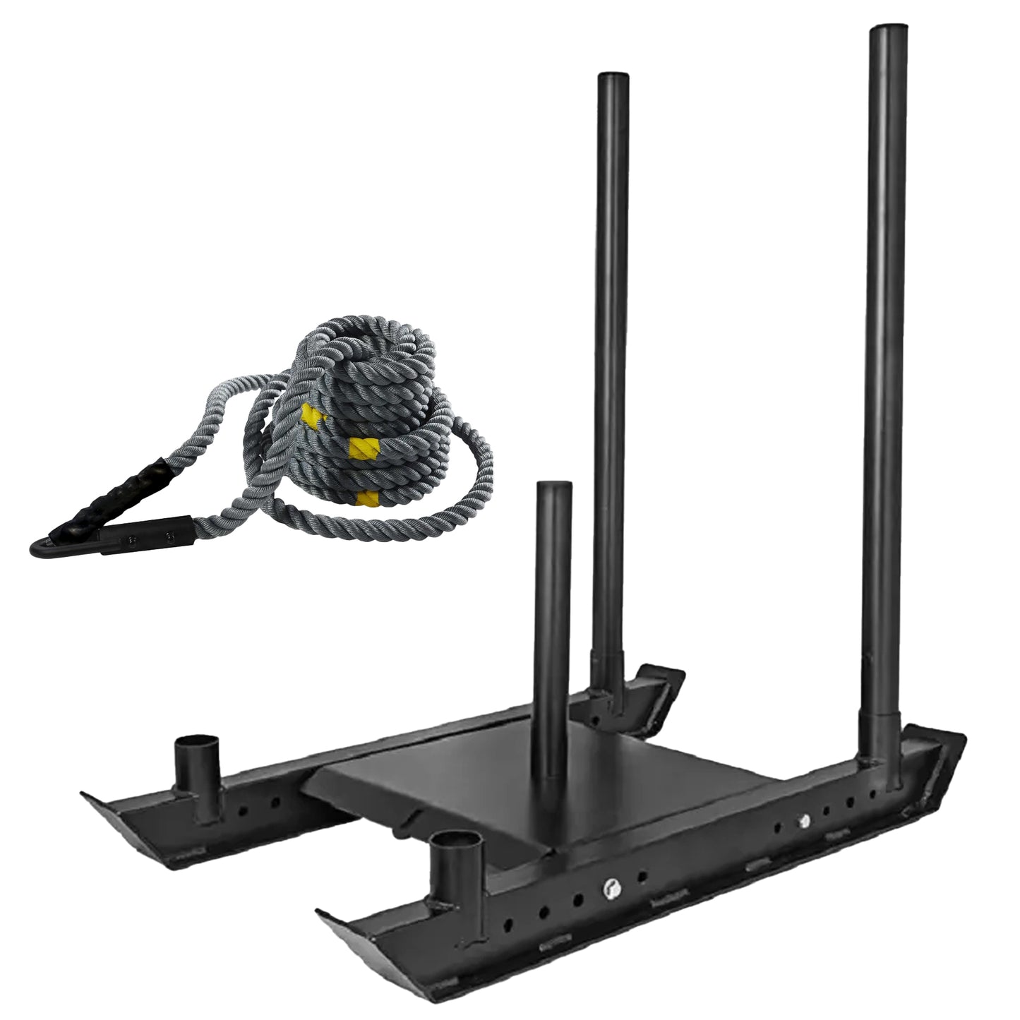 Commercial Push/Pull Power Sled with 10m Sprint Mat – Folding Heavy-Duty Steel Sled for Speed, Agility & Strength Training | Olympic Plate Compatible