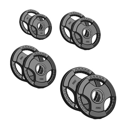 Premium Tri-Grip Olympic Weight Plate - Professional Fitness Equipment for Home and Commercial Gyms - Heavy-Duty Training Gear for Strength and Conditioning - High-Quality Exercise Accessories