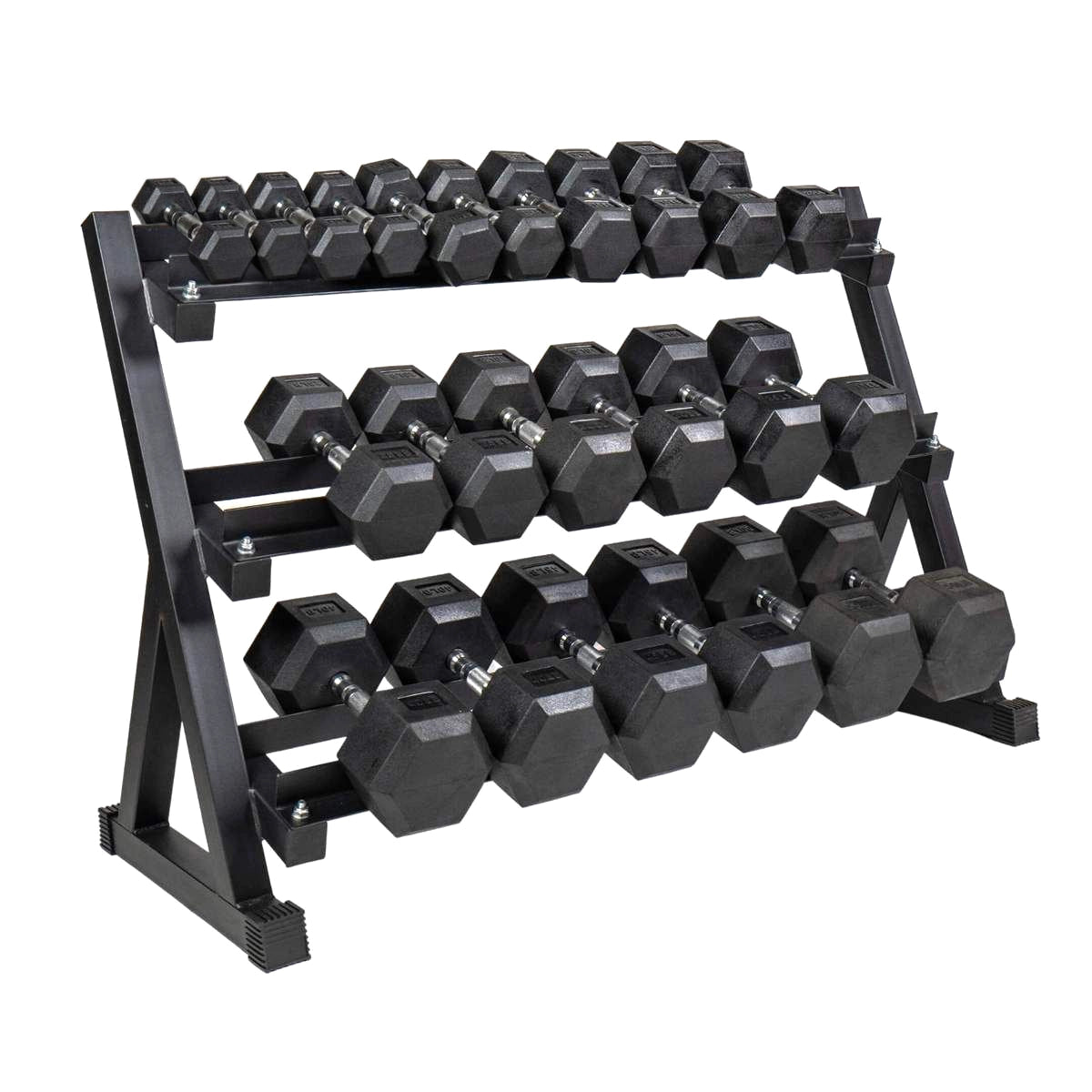 Rubber Hex Dumbbells – 2.5kg to 60kg Pairs & Sets