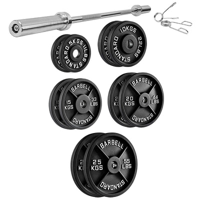 Professional Cast Iron Weight Plates – Strength Training Discs for Home & Commercial Gyms –Pairs, Sets & Optional Barbells