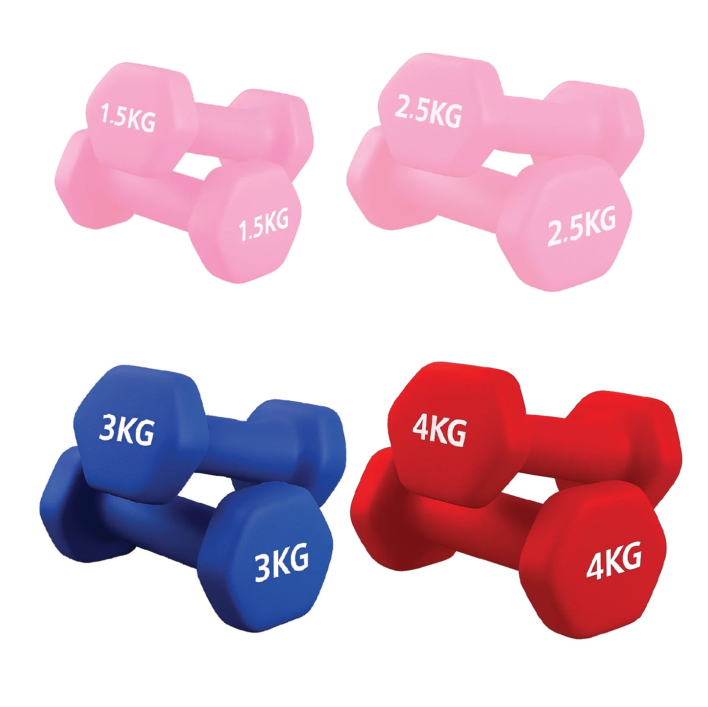 Premium Anti-Roll Neoprene Dumbbells