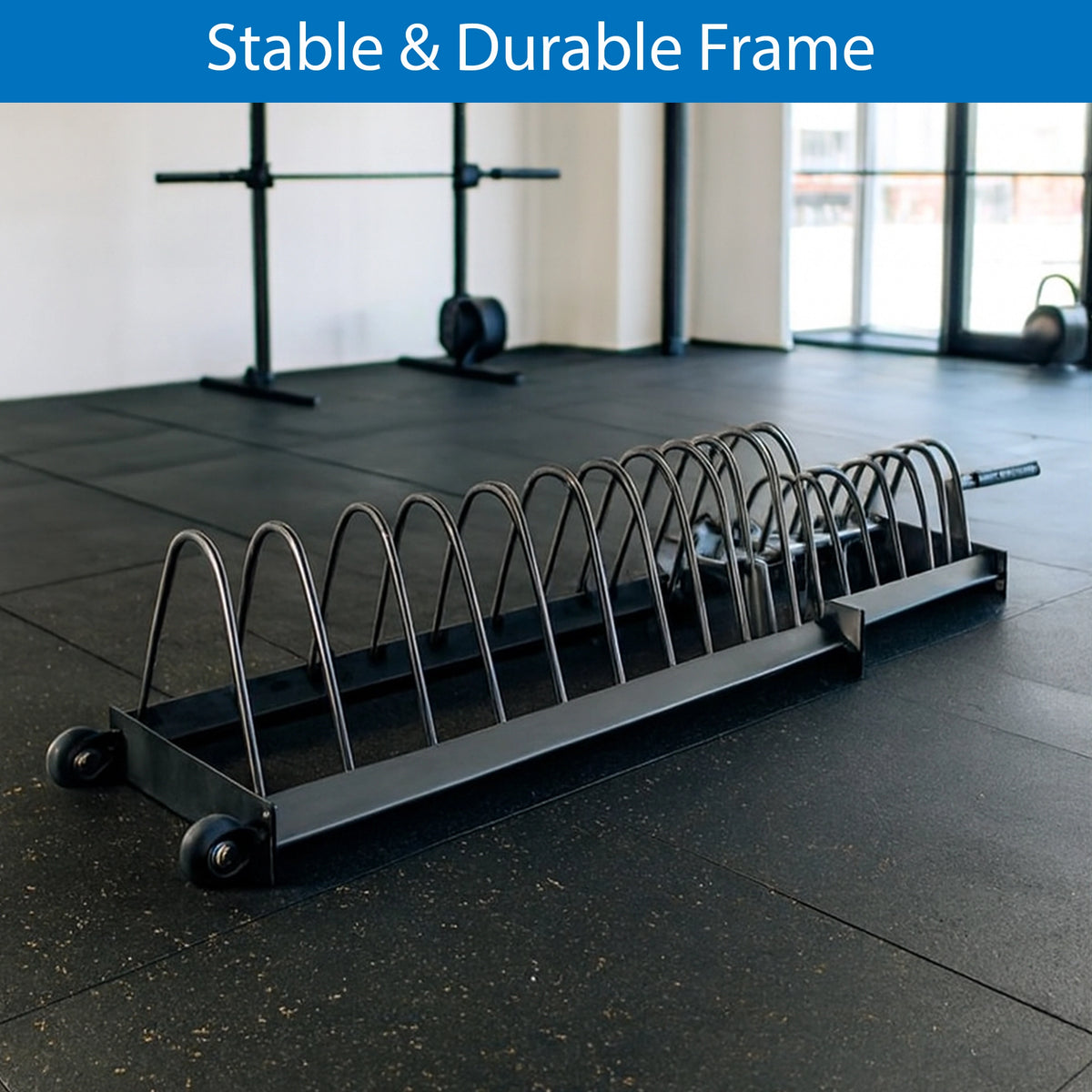Weight Racks With Wheels Horizontal Extended Weight Plate Rack with Wheels – Heavy-Duty Gym ...