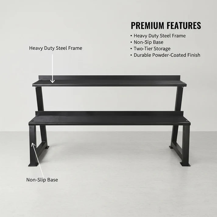 Commercial 2-Tier Kettlebell Rack