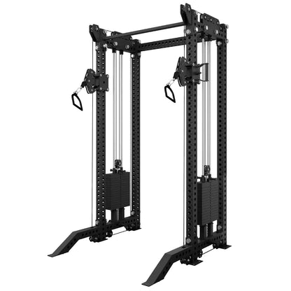 Multi-Exercise Strength Machine with Power Rack & Dual Pulley Cables