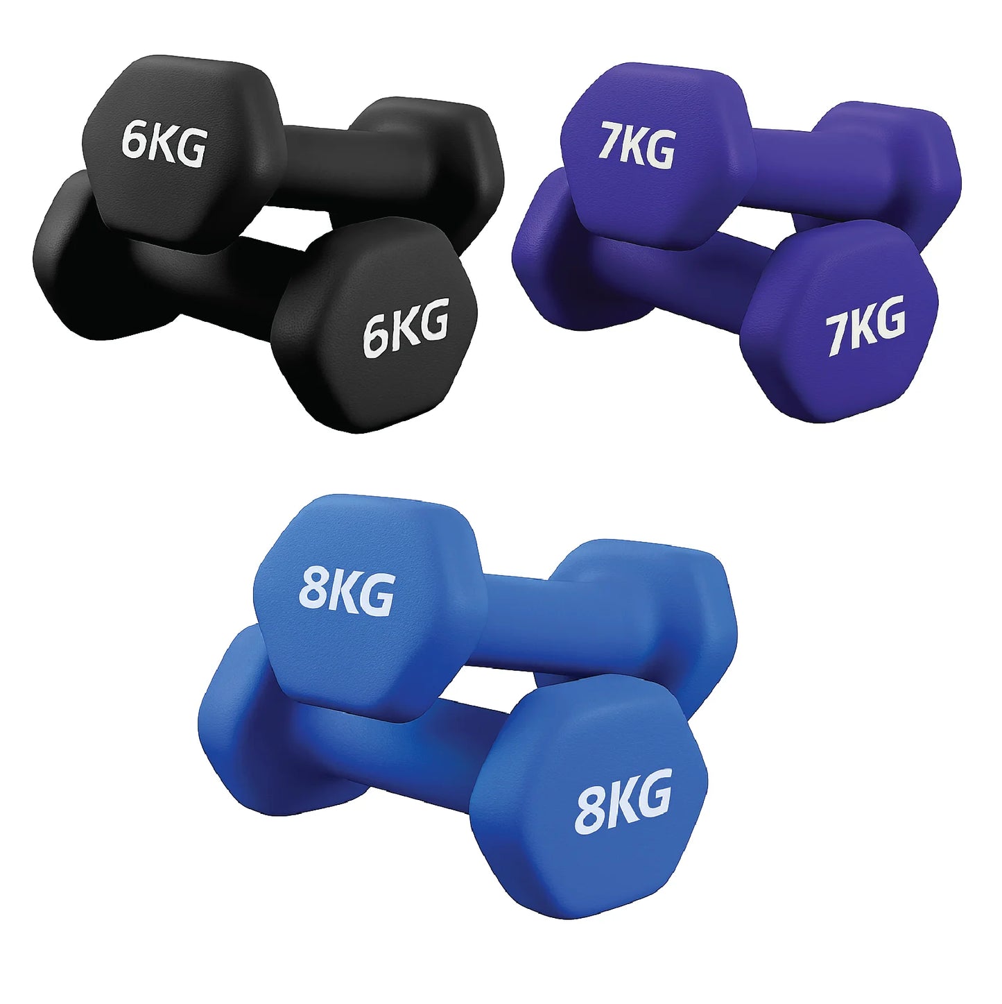 Premium Anti-Roll Neoprene Dumbbells