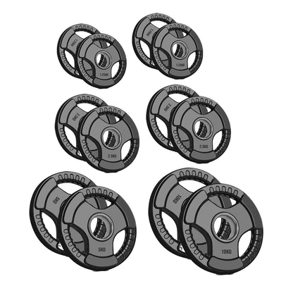 Premium Tri-Grip Olympic Weight Plate - Professional Fitness Equipment for Home and Commercial Gyms - Heavy-Duty Training Gear for Strength and Conditioning - High-Quality Exercise Accessories