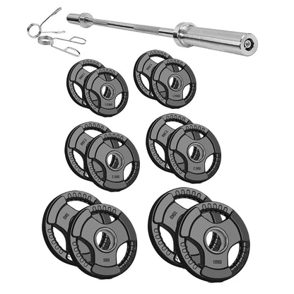 Premium Tri-Grip Olympic Weight Plate - Professional Fitness Equipment for Home and Commercial Gyms - Heavy-Duty Training Gear for Strength and Conditioning - High-Quality Exercise Accessories